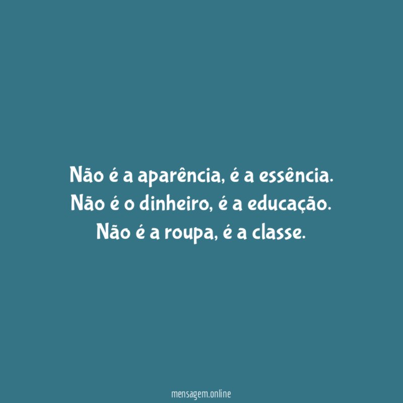 Não é a aparência