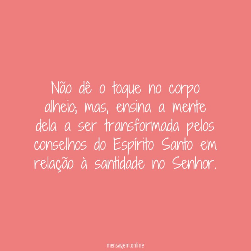 Não dê o toque no corpo alheio