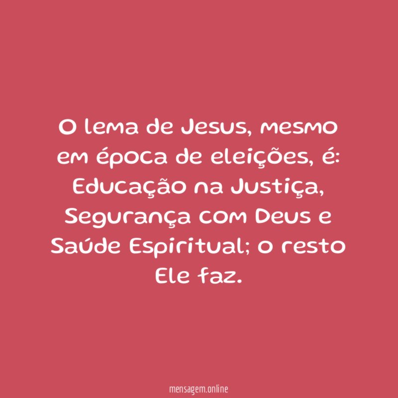 O lema de Jesus