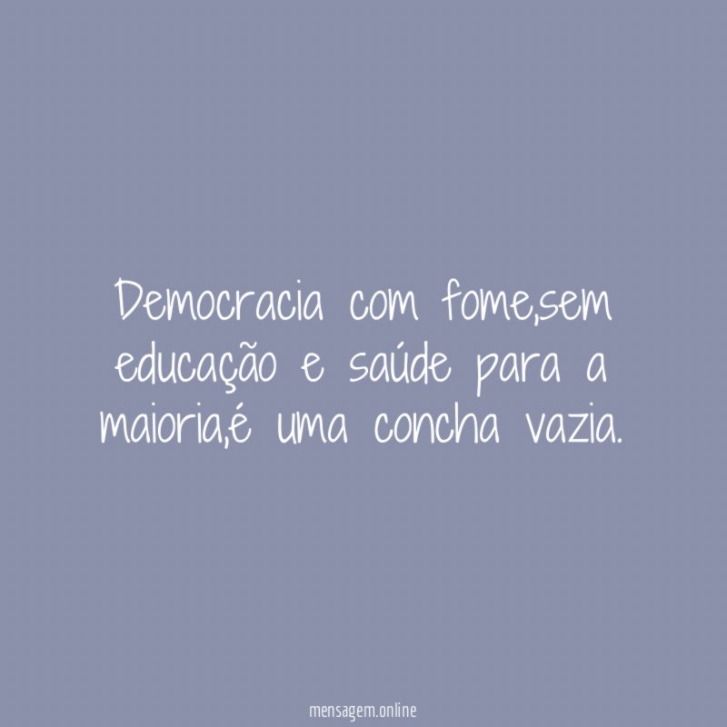 Democracia com fome