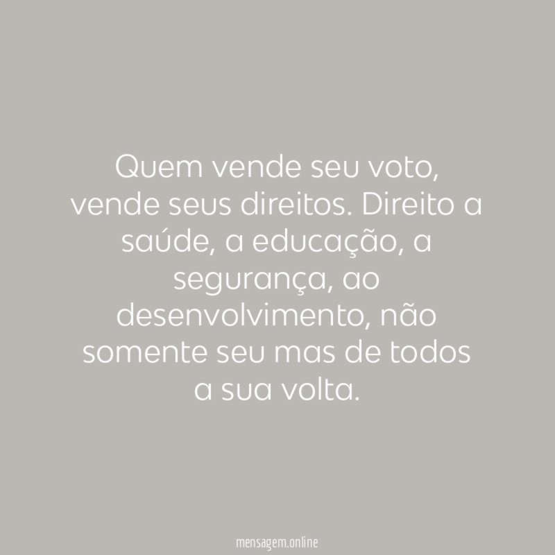Quem vende seu voto