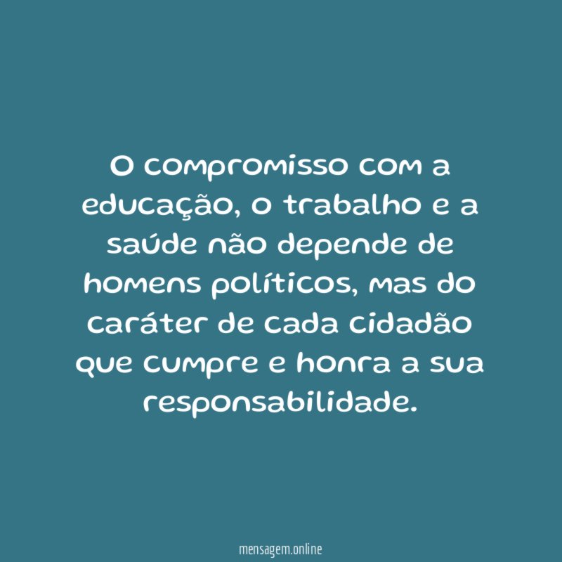O compromisso com a educação
