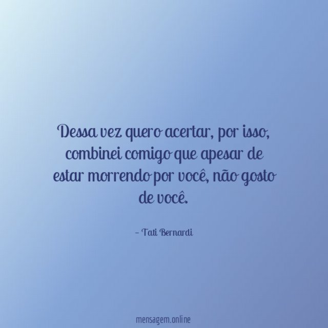 Dessa vez quero acertar