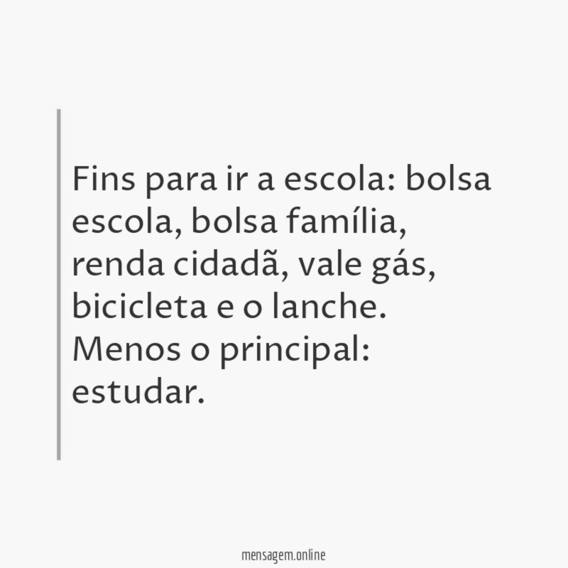 Fins para ir a escola