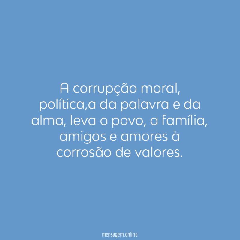 A corrupção moral
