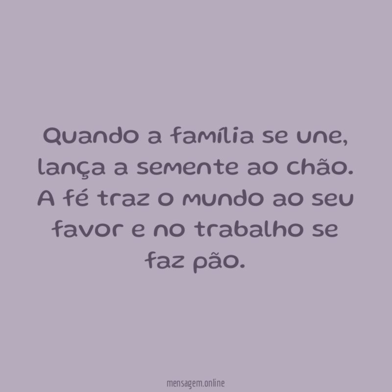 Quando a família se une