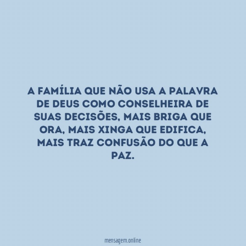 A família que não usa a Palavra de