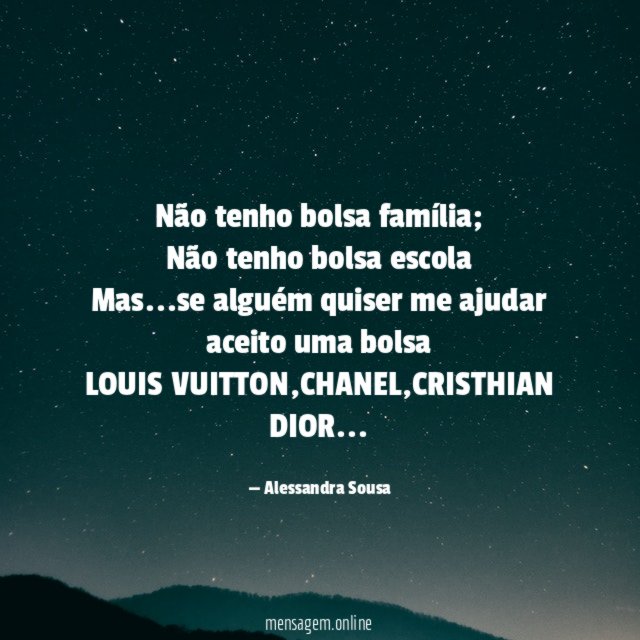 Não tenho bolsa família