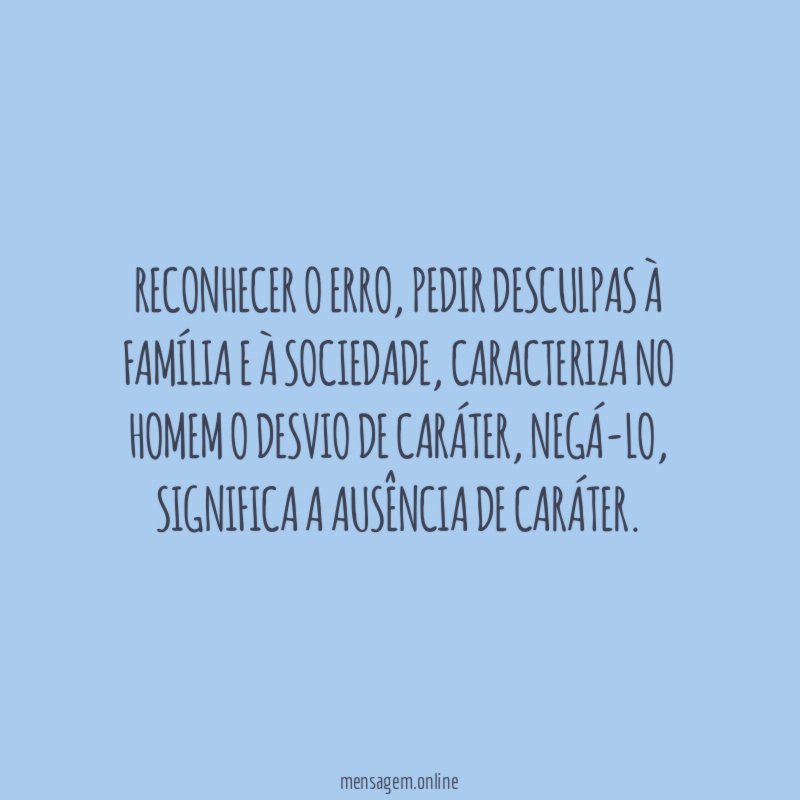 Reconhecer o erro