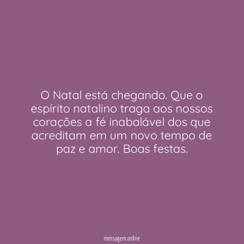 O Natal está chegando