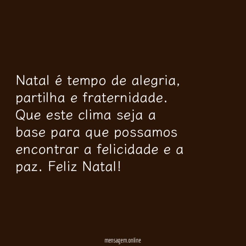 Natal é tempo de alegria