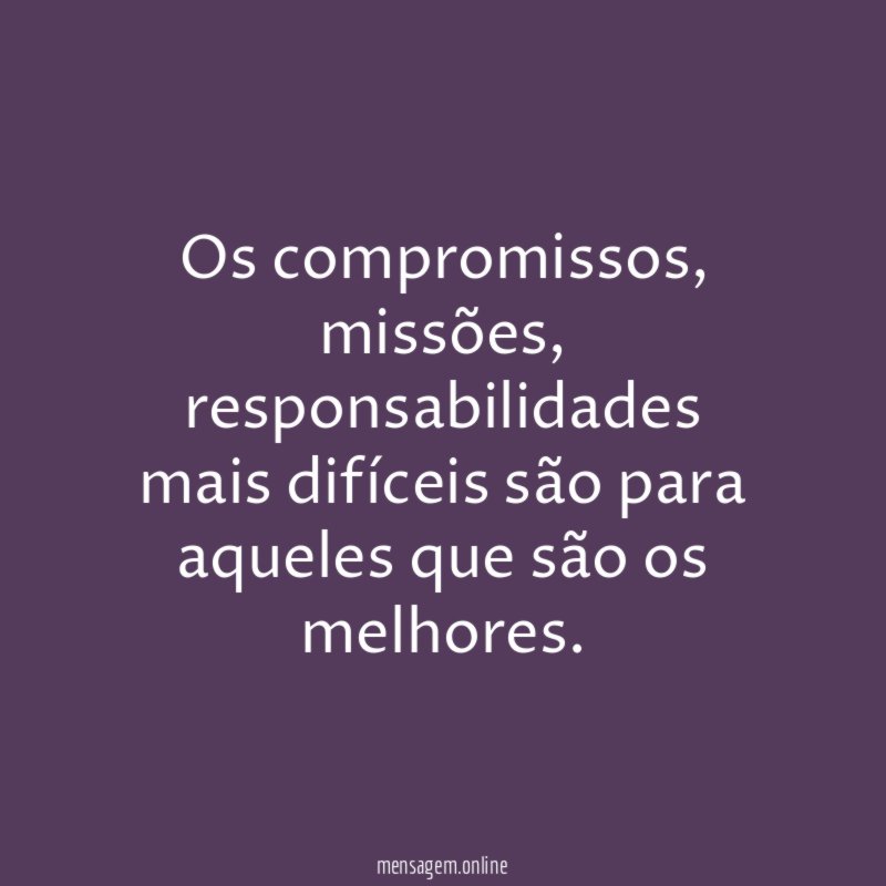 Os compromissos