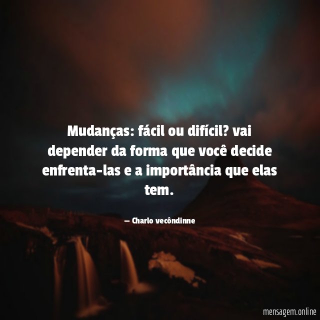 Mudanças