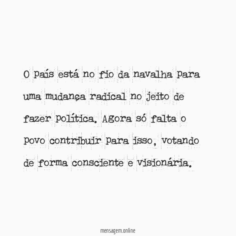 O país está no fio da navalha para