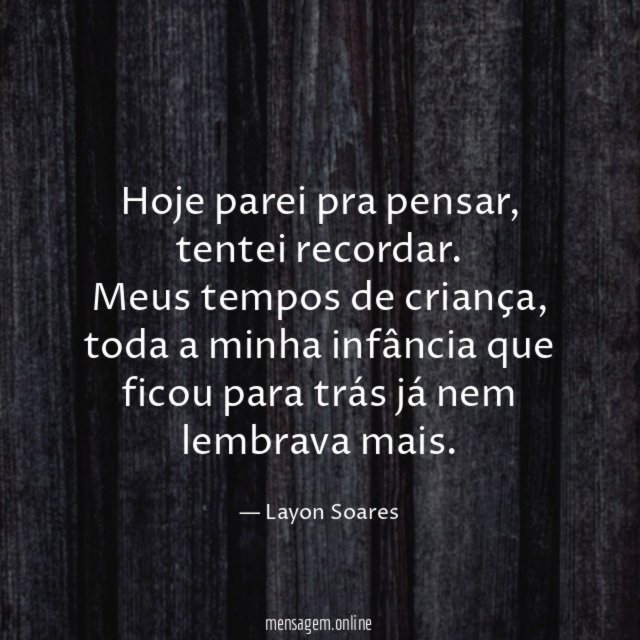 Hoje parei pra pensar