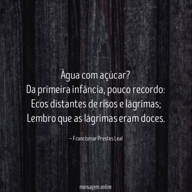Água com açúcar?