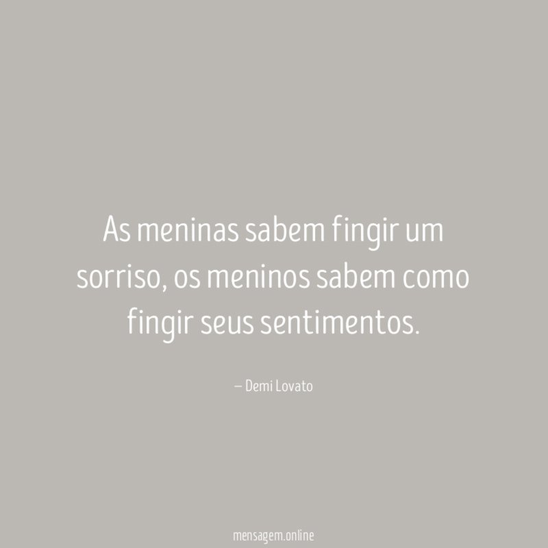As meninas sabem fingir um sorriso