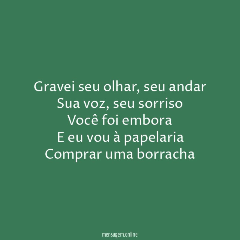 Gravei seu olhar