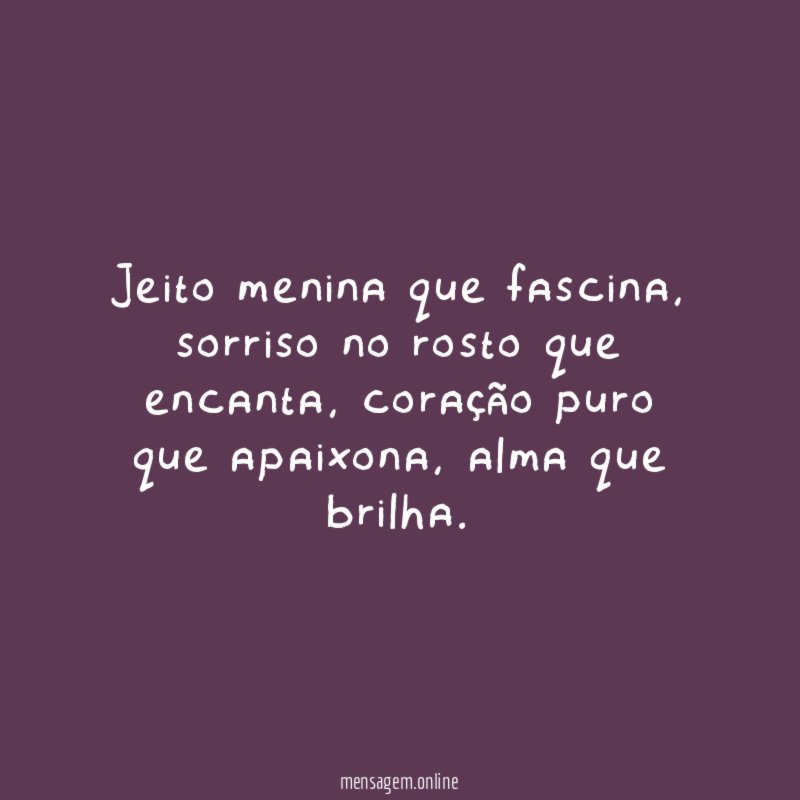 Jeito menina que fascina