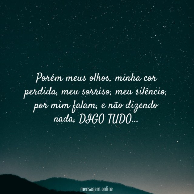 Porém meus olhos