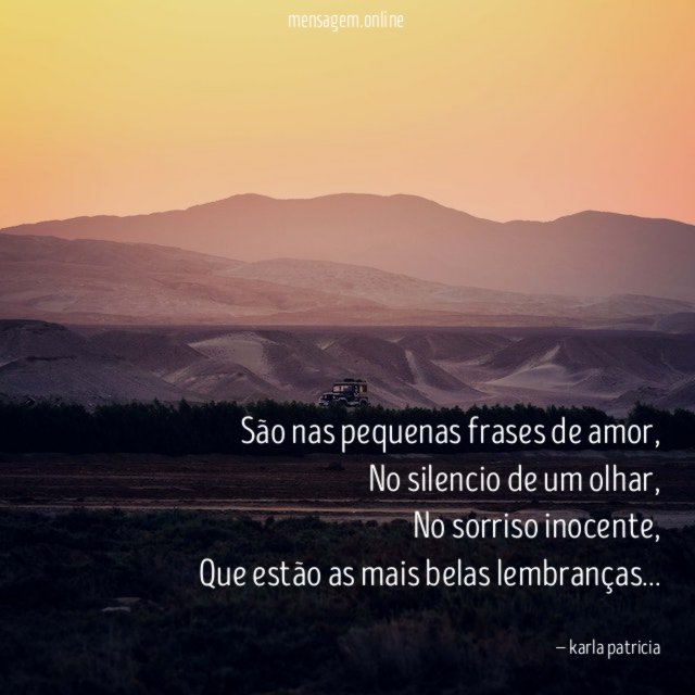 São nas pequenas frases de amor