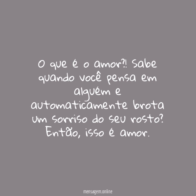 O que é o amor