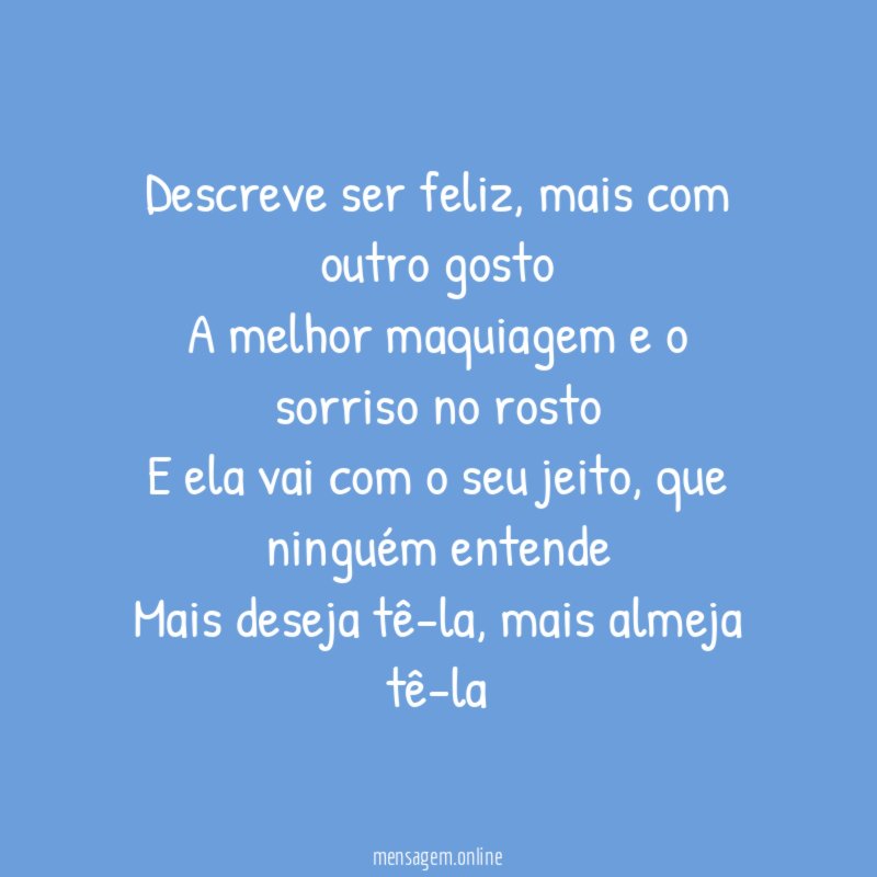 Descreve ser feliz