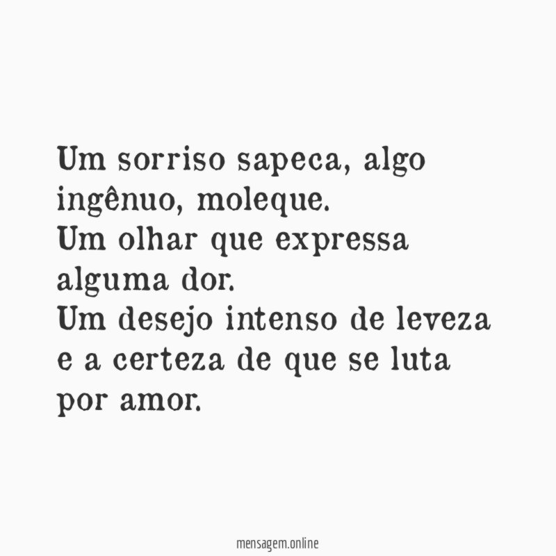 Um sorriso sapeca