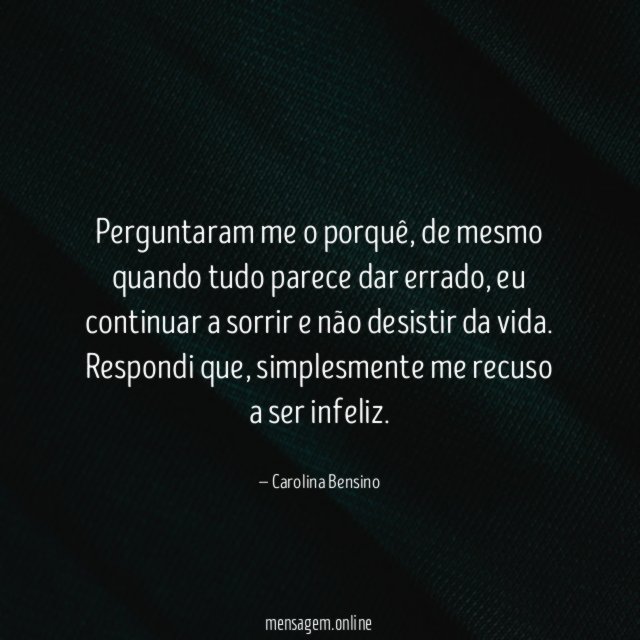 Perguntaram me o porquê