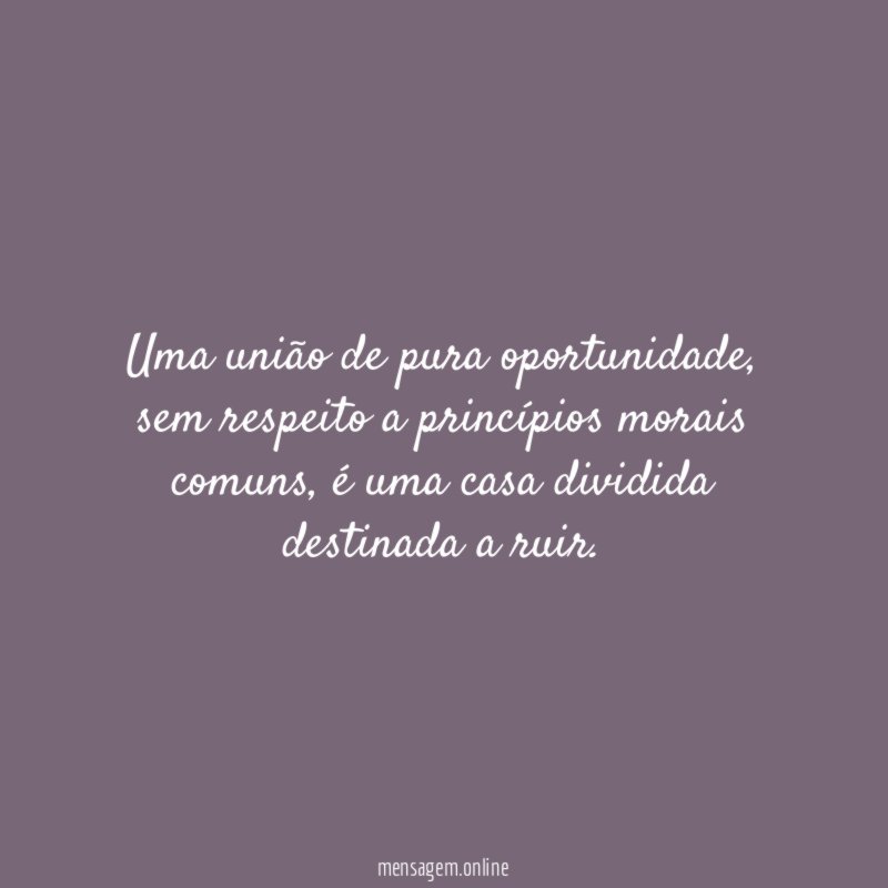 Uma união de pura oportunidade