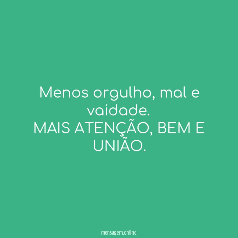 Menos orgulho
