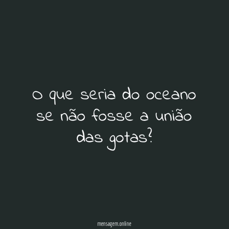 O que seria do oceano se não fosse