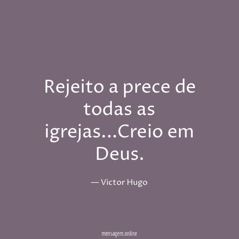 Rejeito a prece de todas as igrejas