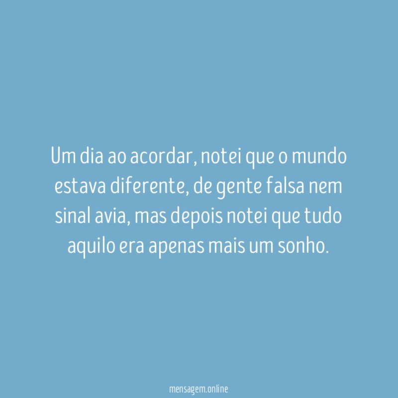 Um dia ao acordar
