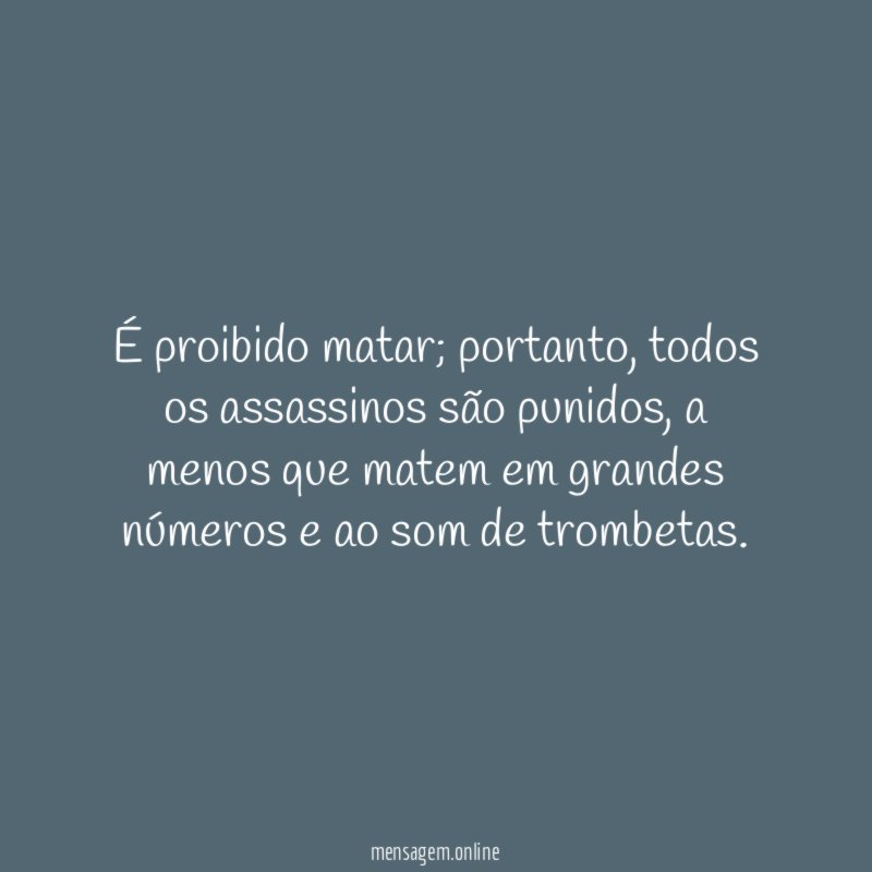 É proibido matar