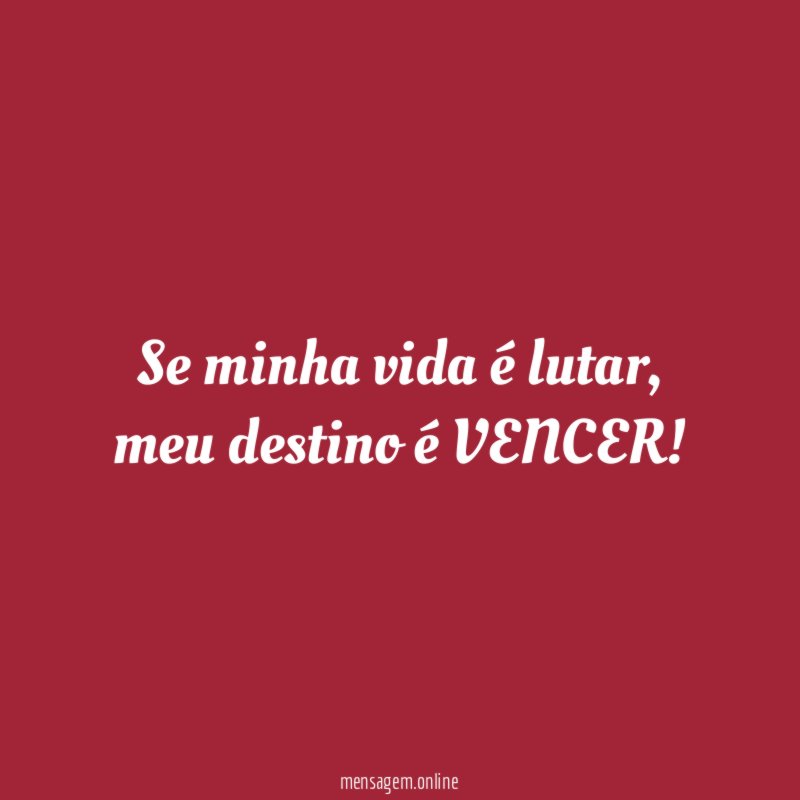 Se minha vida é lutar