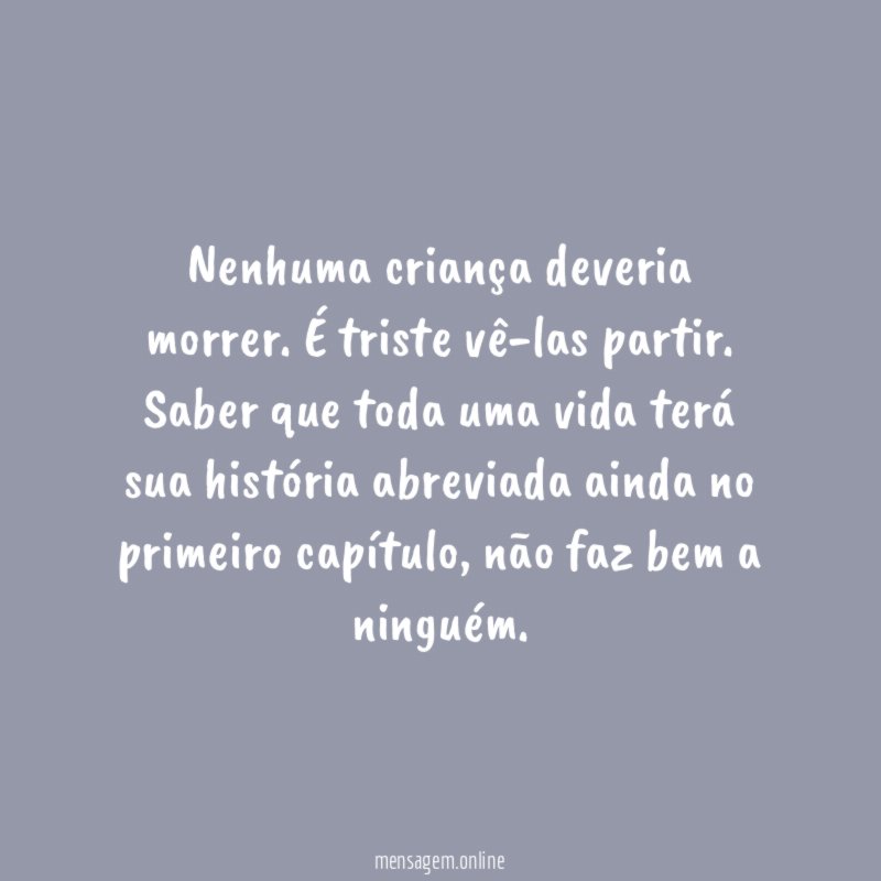 Nenhuma criança deveria morrer