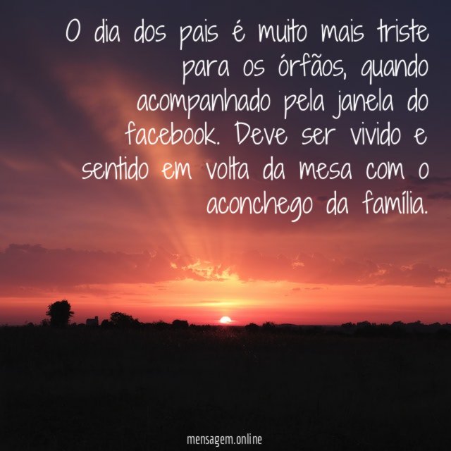 O dia dos pais é muito mais triste para os órfãos