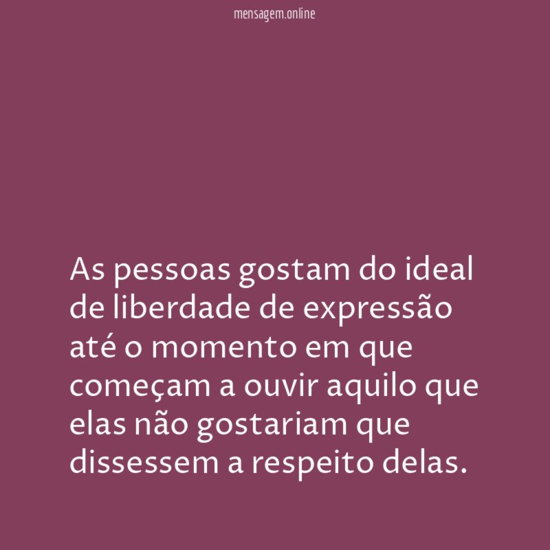 As pessoas gostam do ideal de liberdade de