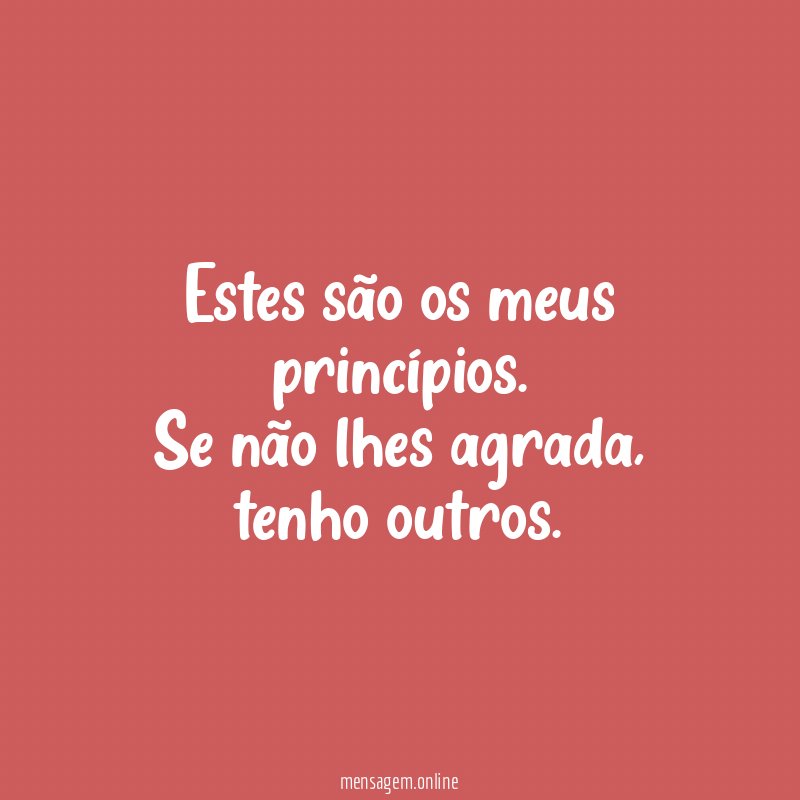 Estes são os meus princípios