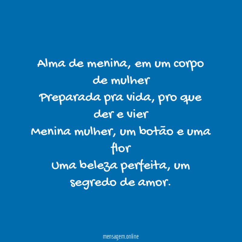 Alma de menina, em um corpo de mulher