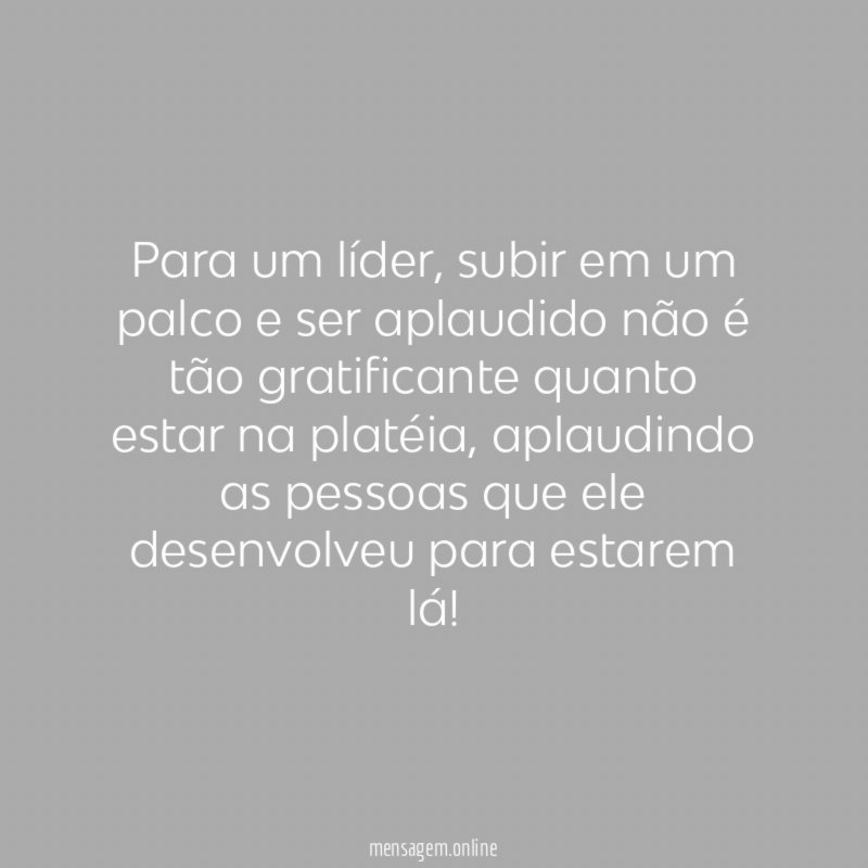 Para um líder