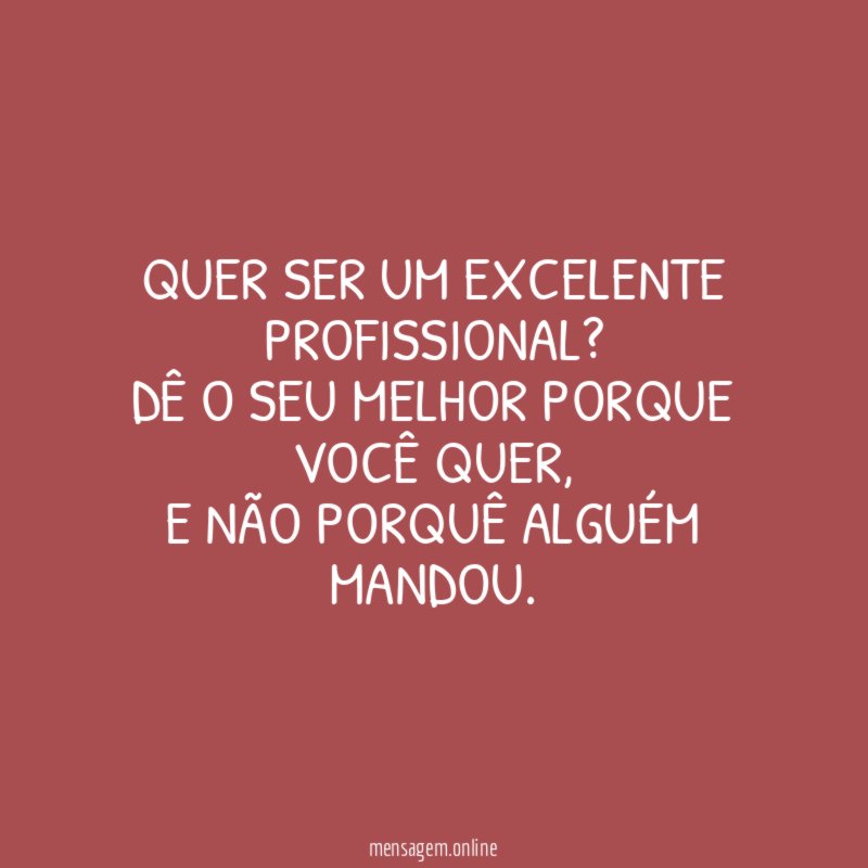 Quer ser um excelente Profissional