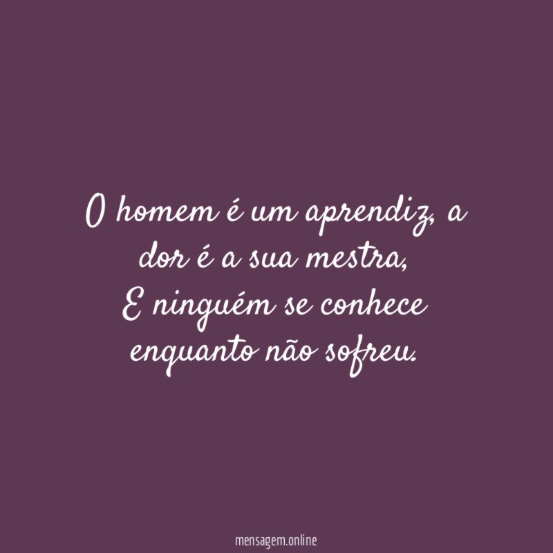 O homem é um aprendiz