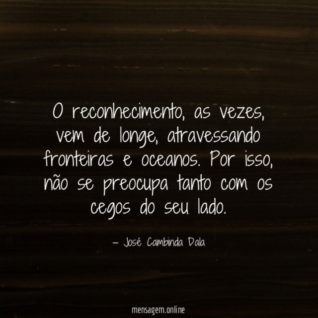 O reconhecimento