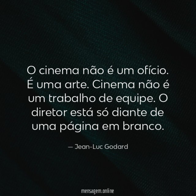 O cinema não é um ofício