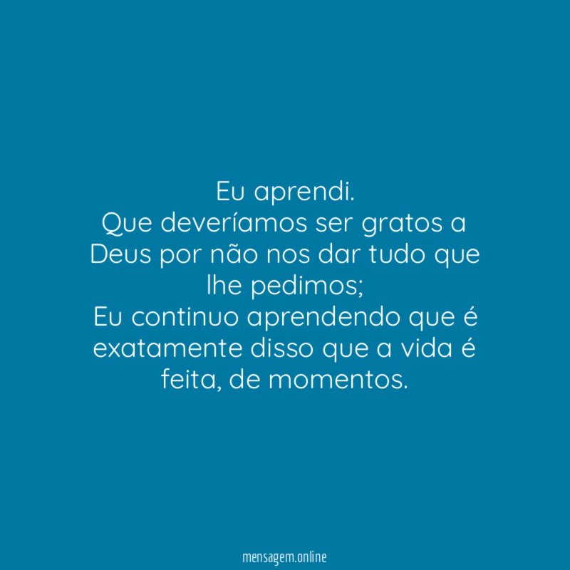 Eu aprendi