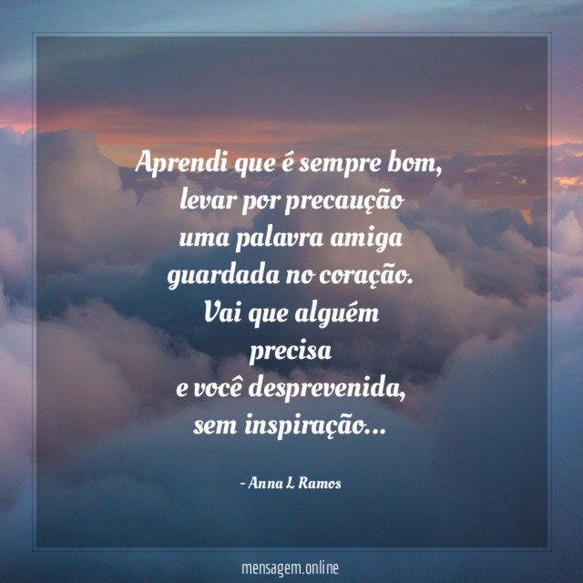 Aprendi que é sempre bom