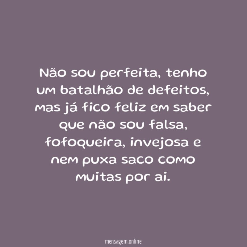Não sou perfeita