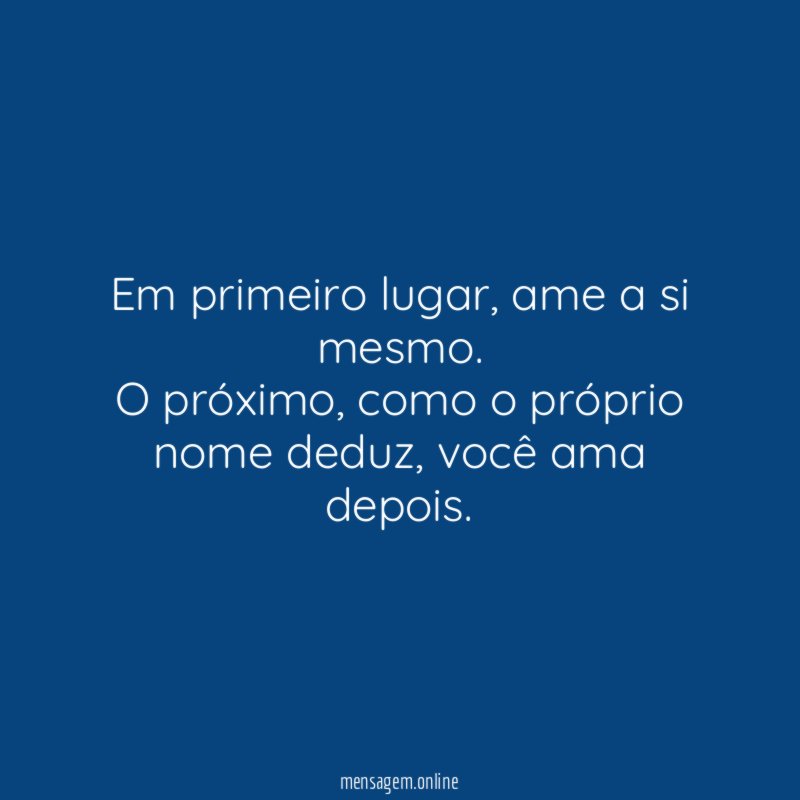 Em primeiro lugar